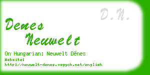 denes neuwelt business card